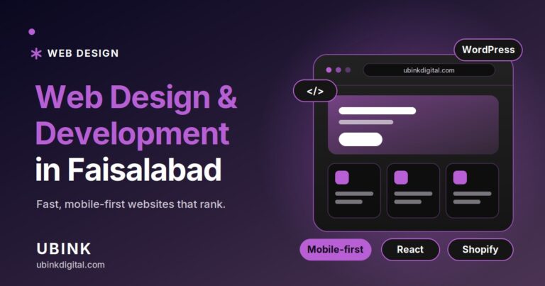 Web design and development in Faisalabad by UBINK